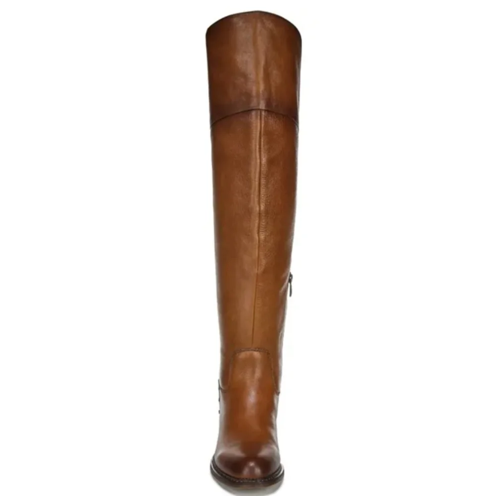 Stylish Franco Sarto x Anthro Cognac Leather OTK Boots